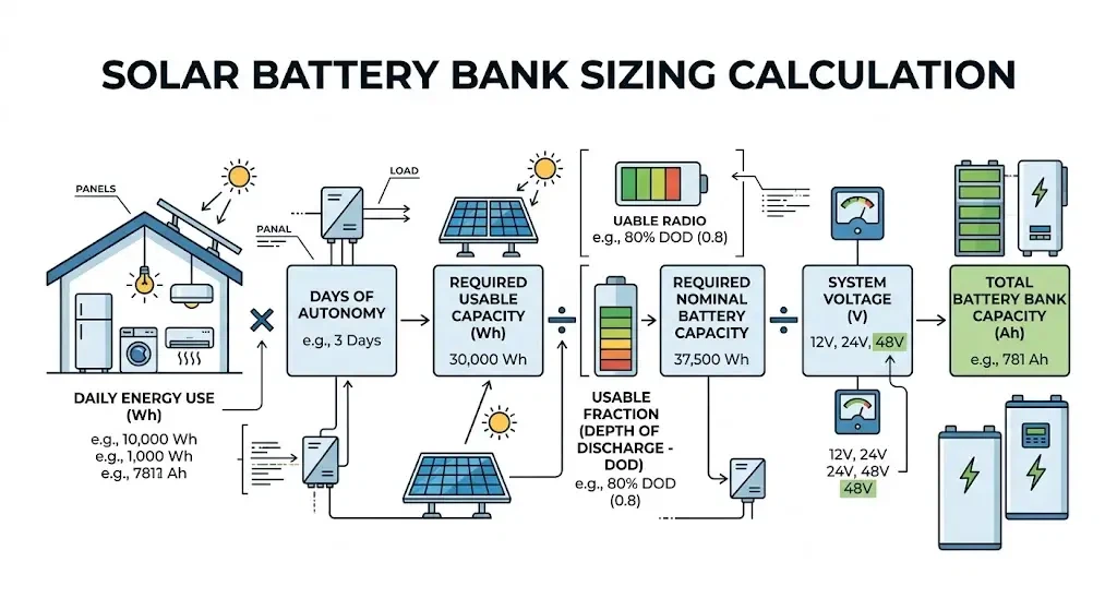 How to Size a Solar Battery Bank for Real Loads