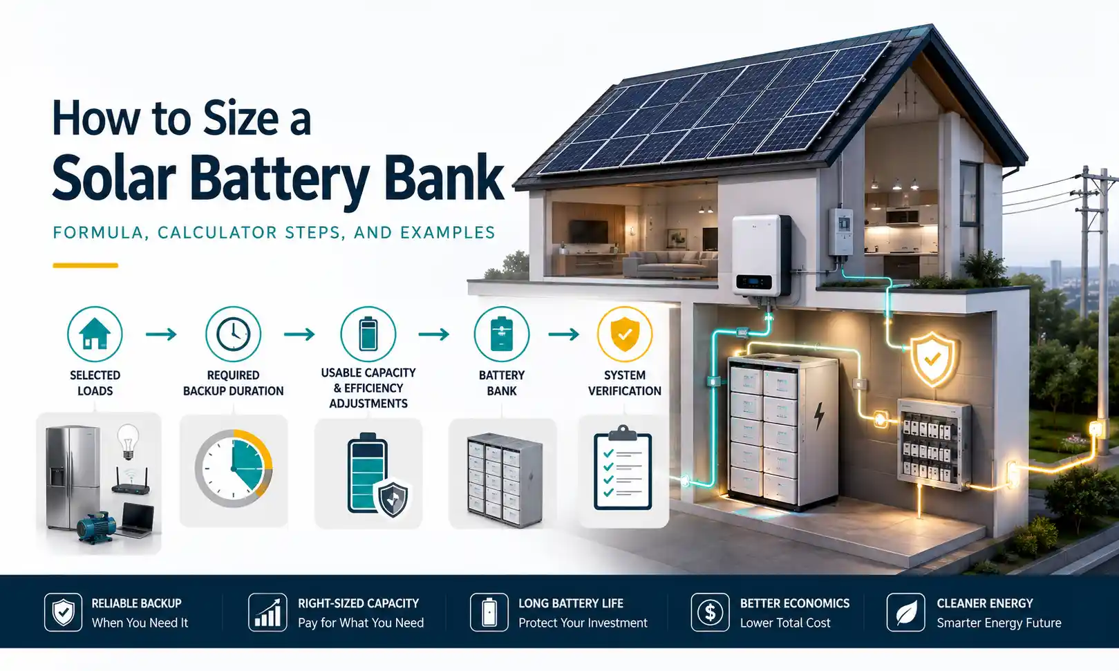 How to Size a Solar Battery Bank (Formula + Examples)