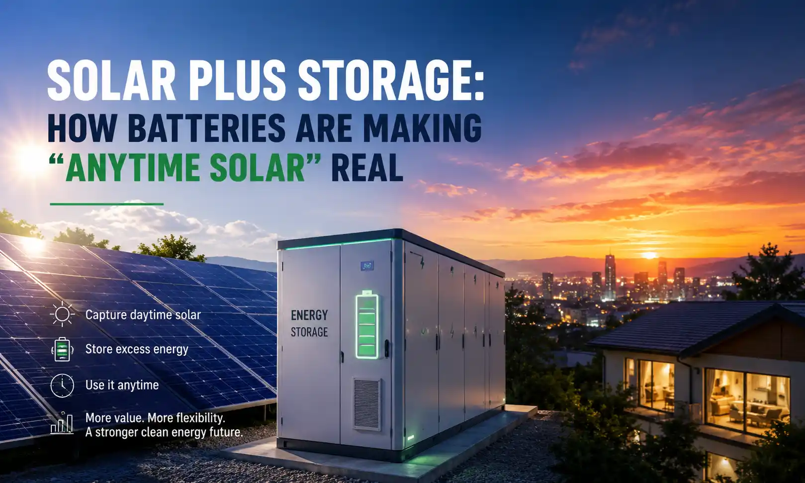 Solar Plus Storage: How Batteries Shift Solar After Sunset