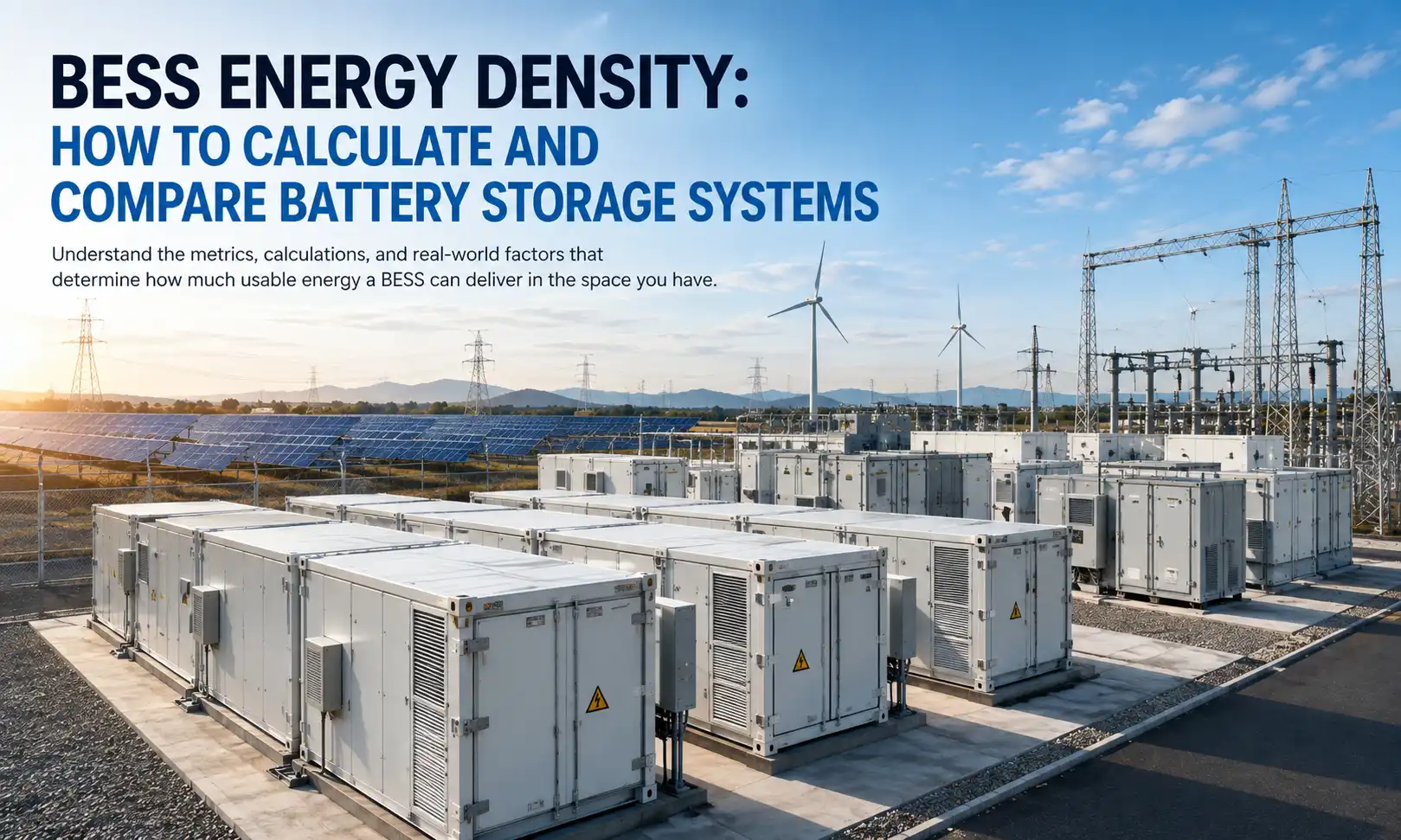 BESS Energy Density: kWh/m³, Wh/kg & How to Compare