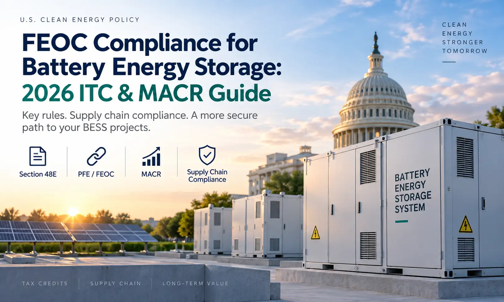 2026 Battery Storage ITC: FEOC Rules & 55% MACR