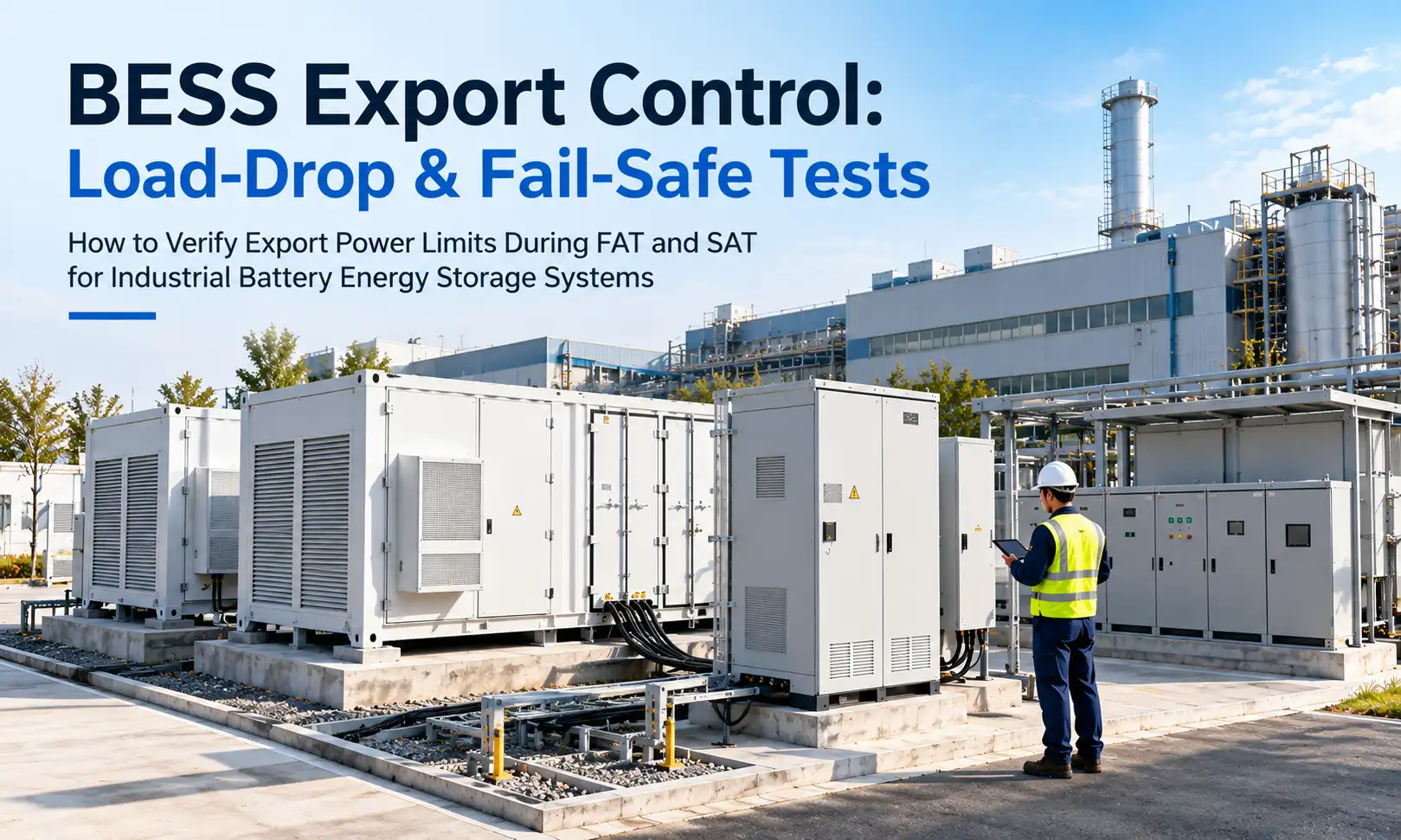 BESS Export Control: Load-Drop & Fail-Safe Test Checklist