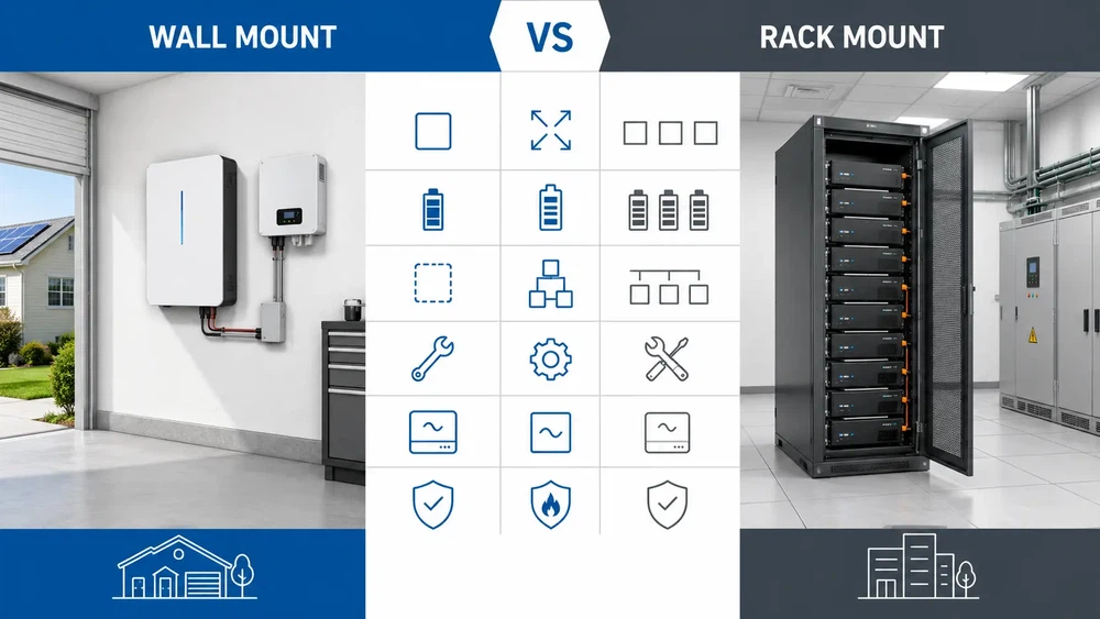 Wall mount vs rack mount battery selection guide Wall mount vs rack mount battery selection guide