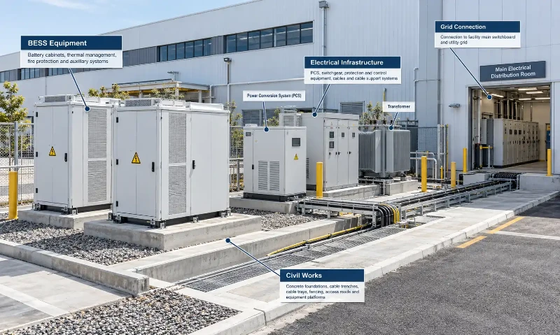 Commercial battery storage installation Commercial battery storage installation